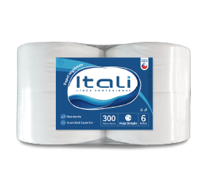 Papel Higiénico Itali 300 metros, 6 rollos