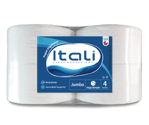Papel Higiénico Itali, Jumbo, 4 rollos